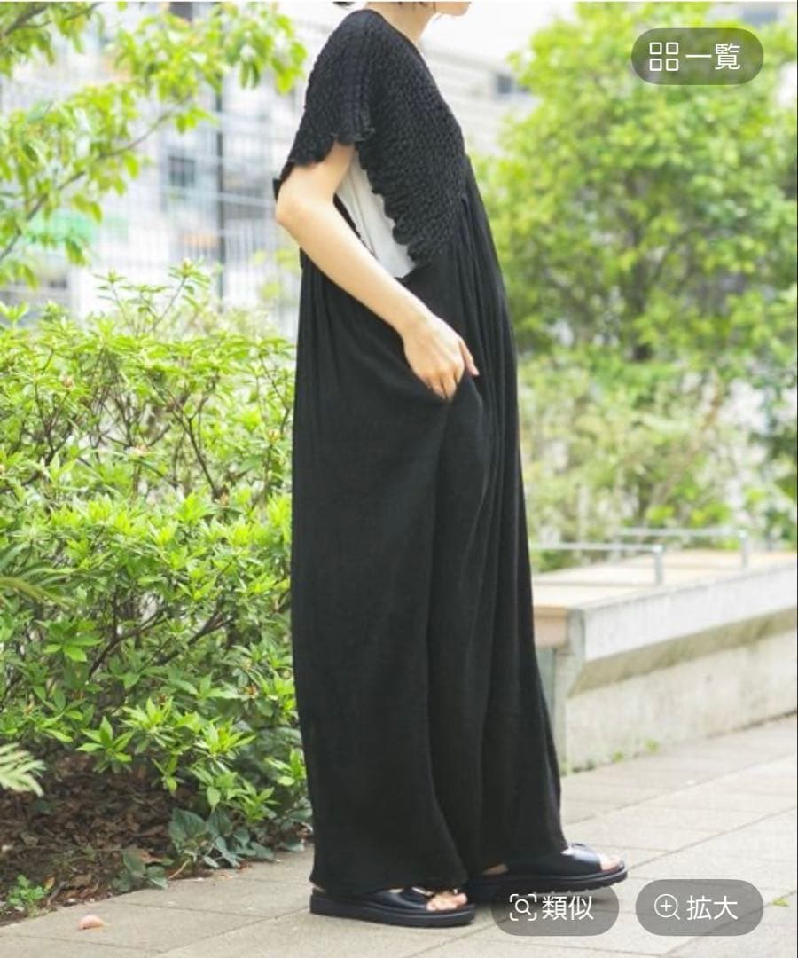 レプシィム　マタニティ　シャーリングVワンピース　ブラック