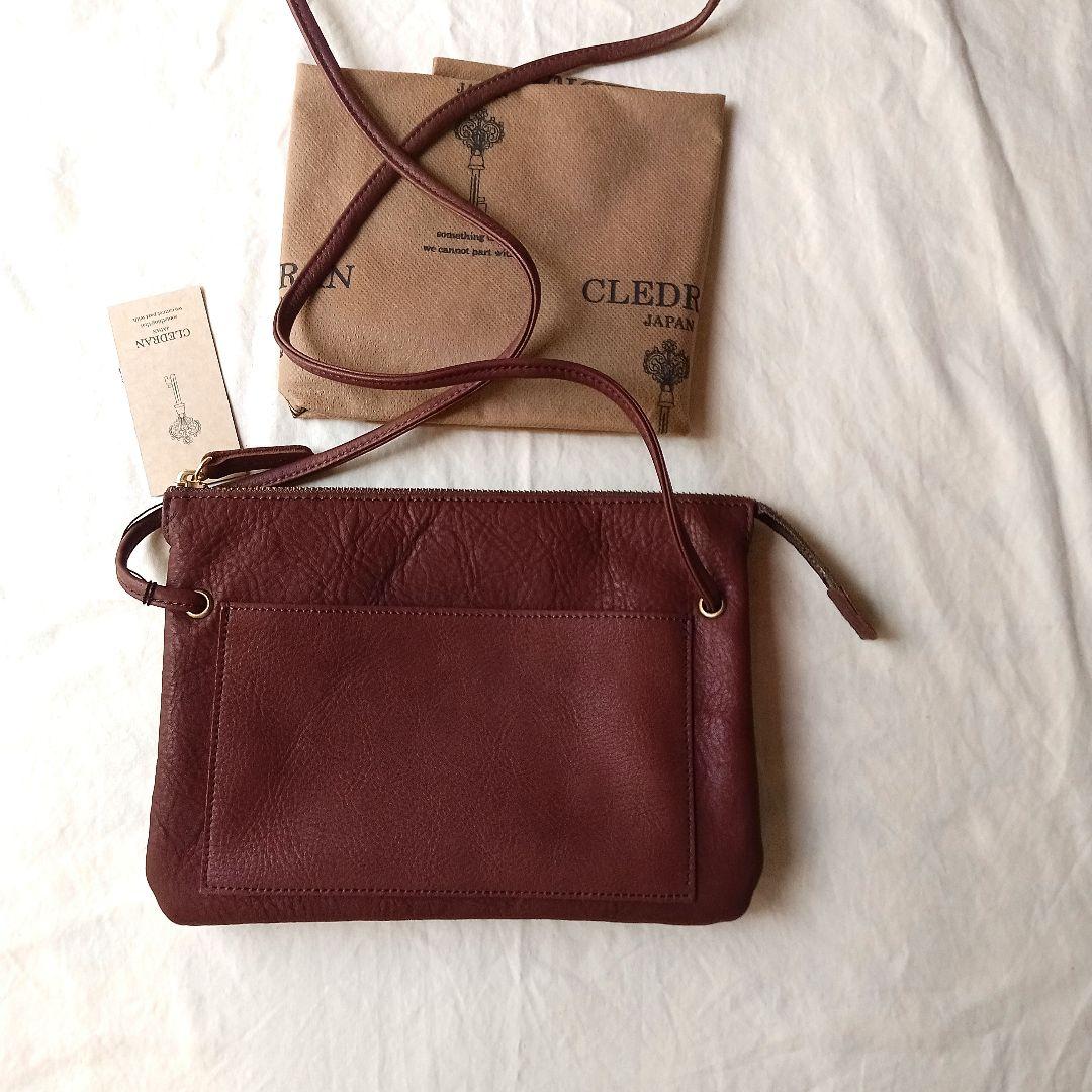 CLEDRANカウレザーセパレートショルダーバッグブラウンGALE未使用品