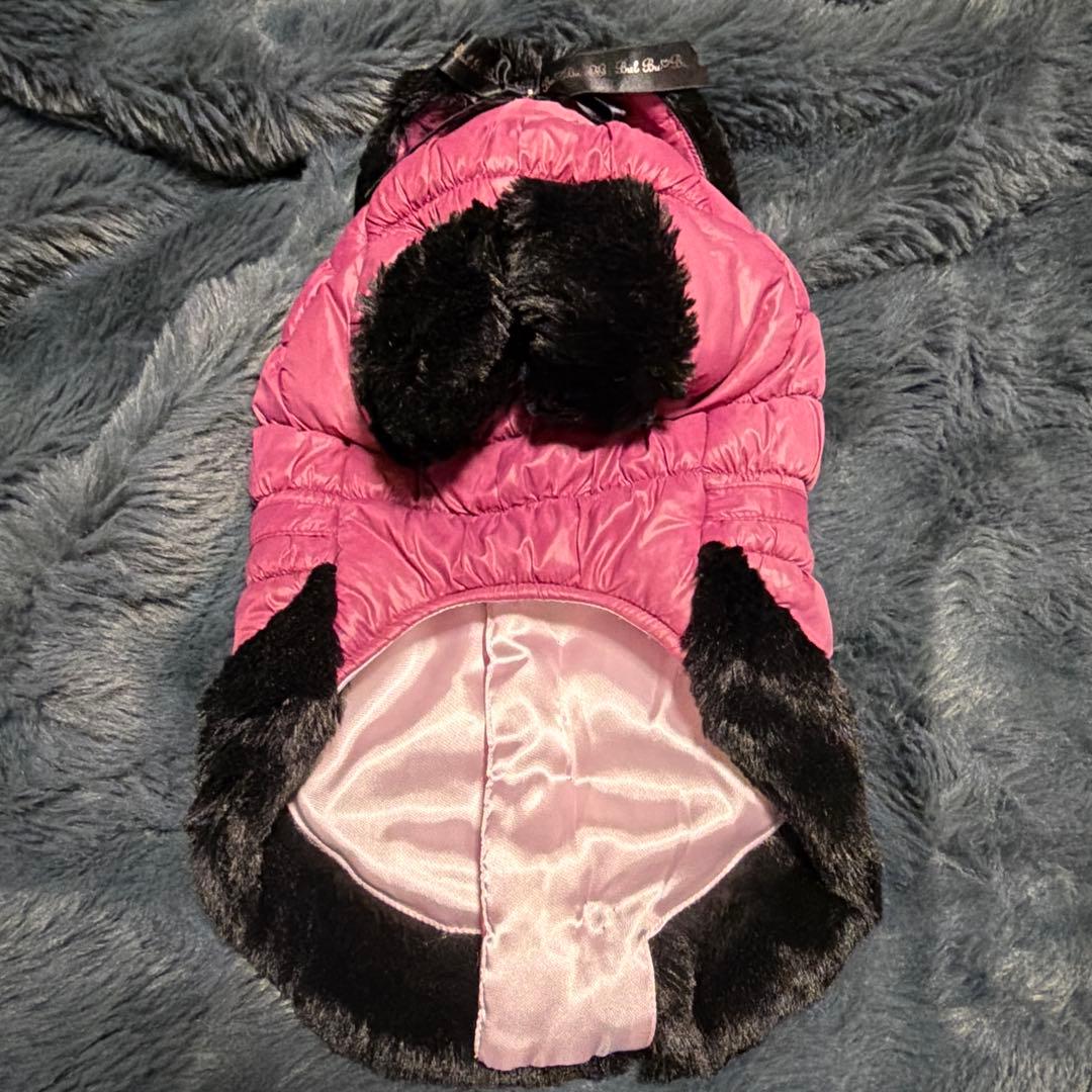 ブルブブ ピンク犬服 ファー襟付きコート S