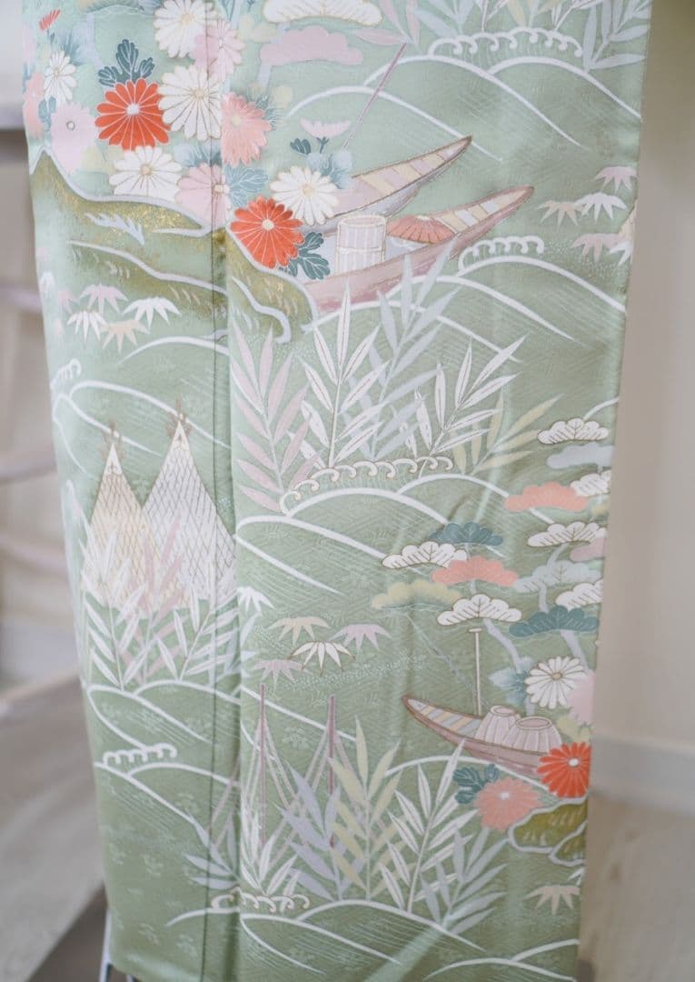 訪問着 4点フルセット 715D 正絹　入学式　結婚式　七五三　お宮参り