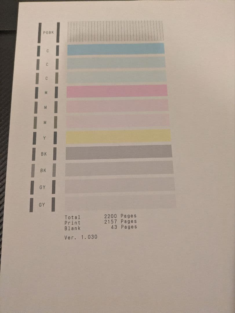 Canon PIXUS TS 8530 印刷枚数 2200枚 管 N8009