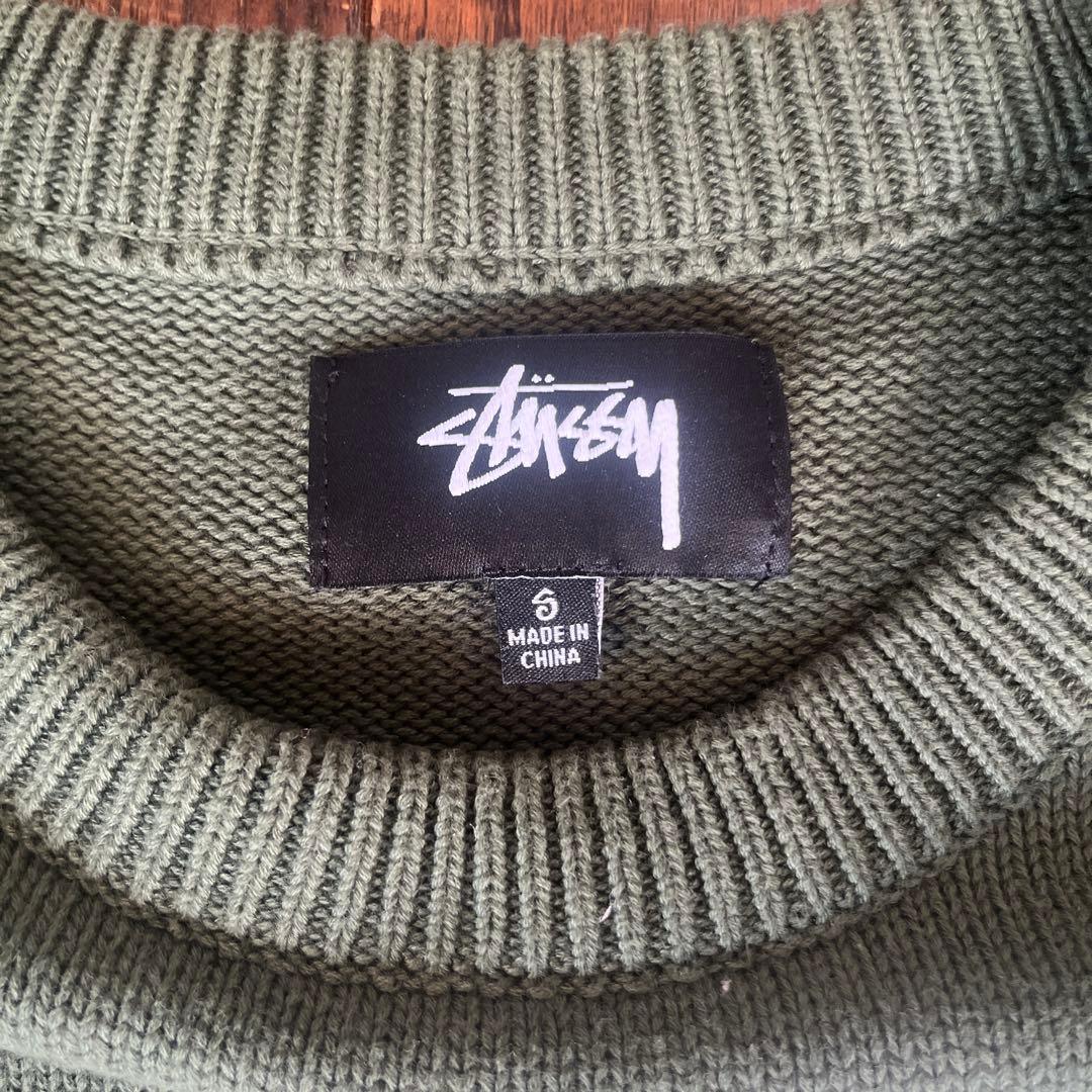 正規品✨　stussy curly s sweater ニット オリーブグリーン