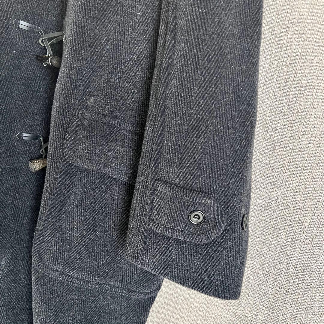 美品 グローバーオール キングストン ヘリンボーン ダッフルコート L グレー