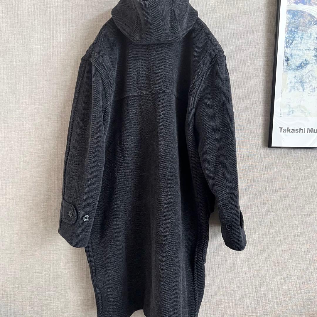 美品 グローバーオール キングストン ヘリンボーン ダッフルコート L グレー