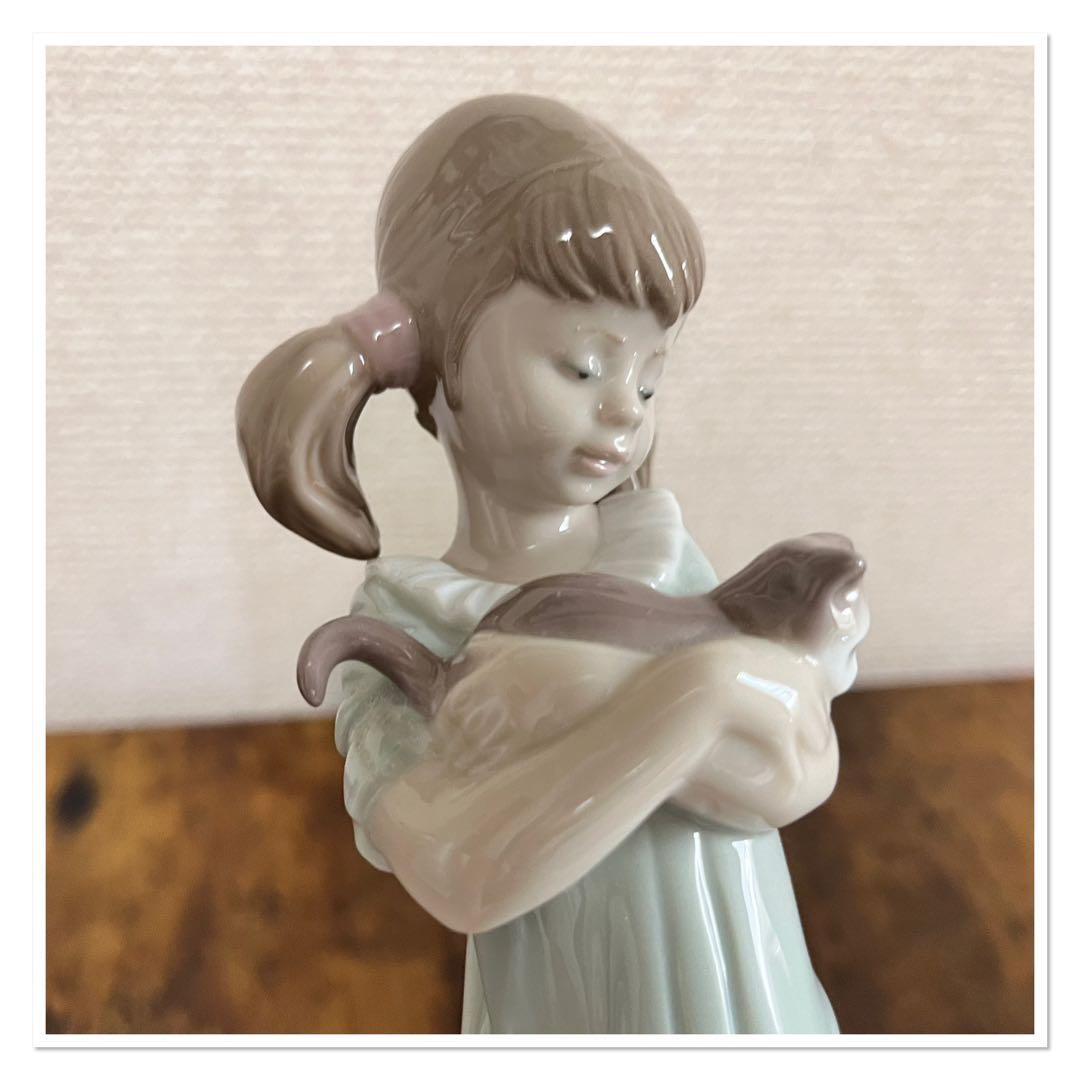 【美品】LLADRO リヤドロ 5743 私のことも忘れないで 女の子 猫