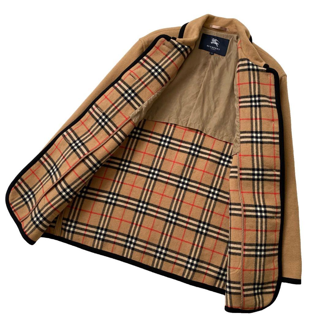 バーバリー ロンドン カシミヤ混 ウール ジャケット ノバチェック 13 大きい