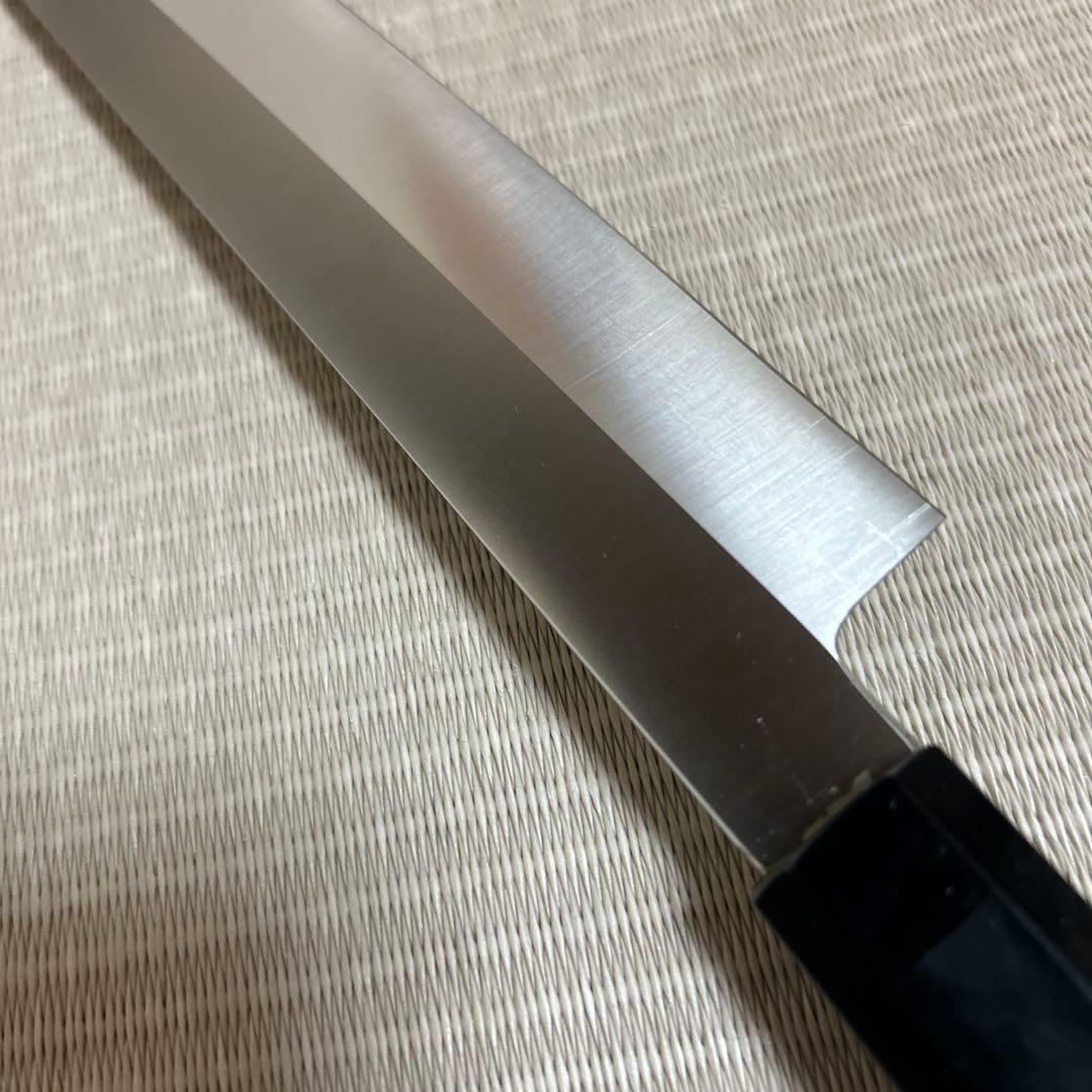 尺　柳刃　包丁　和包丁　本焼　黒檀黒水牛八角柄　新品　箱付き　V金10号