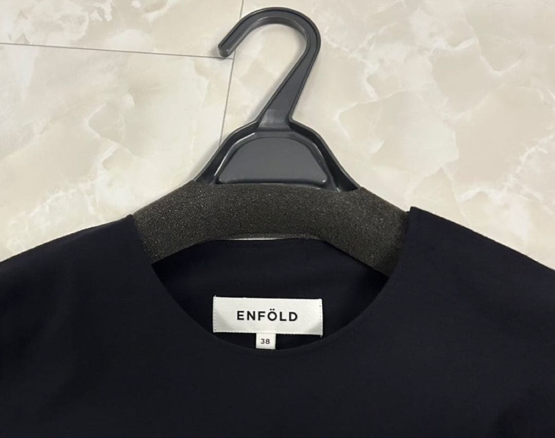 エンフォルド ネイビーサイドスリット 胸ポケット プルオーバー ブラウス