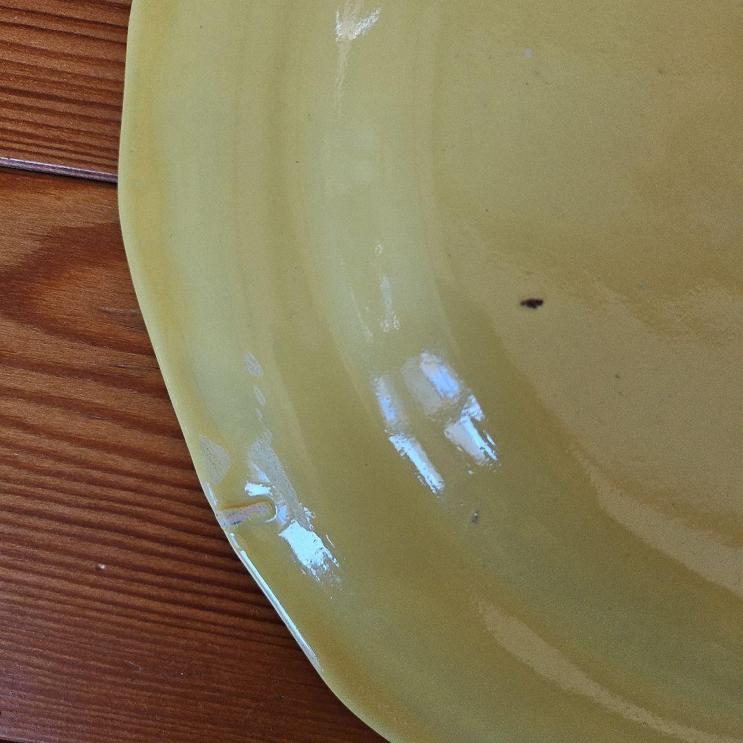 19-20世紀 南フランス 黄釉色絵輪花平皿 伊丹十三の台所