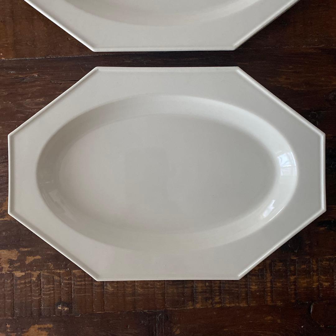 石川隆児　白　オクトゴナル八角形皿 2枚セット