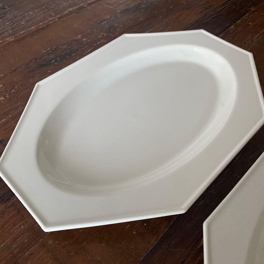 石川隆児　白　オクトゴナル八角形皿 2枚セット