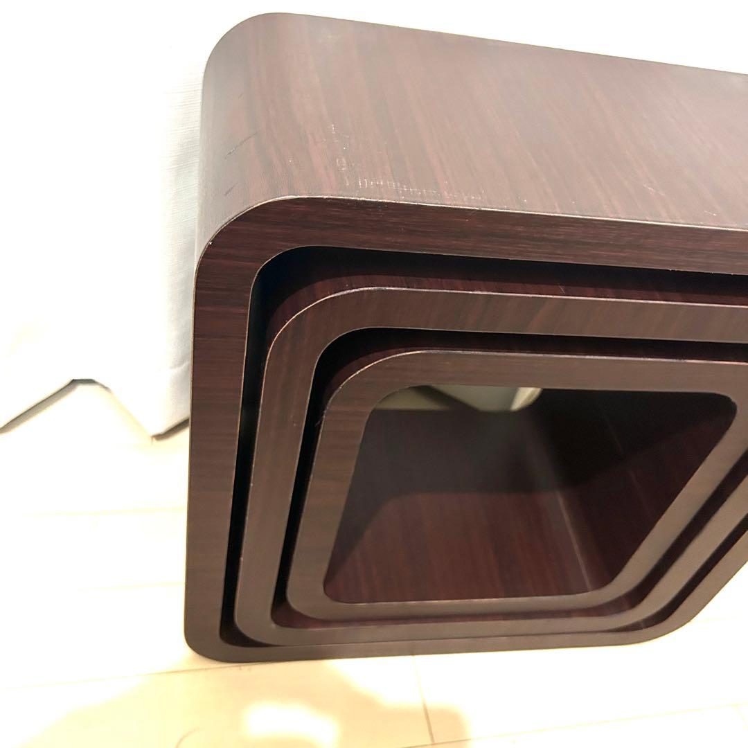 木製 キューブ オープンラック 大中小 3個セット 曲げ木 ミッドセンチュリー