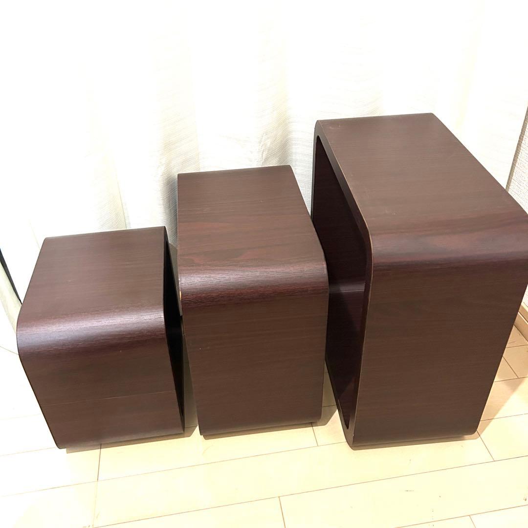 木製 キューブ オープンラック 大中小 3個セット 曲げ木 ミッドセンチュリー