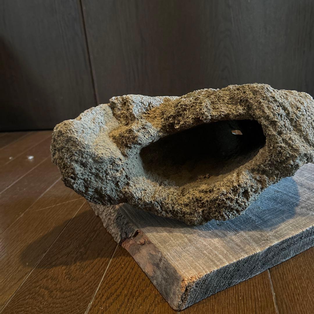 山渓鉢　雲山石　溶岩石　希少　一点モノ　苔　山野草　盆栽　多肉植物　小品盆栽