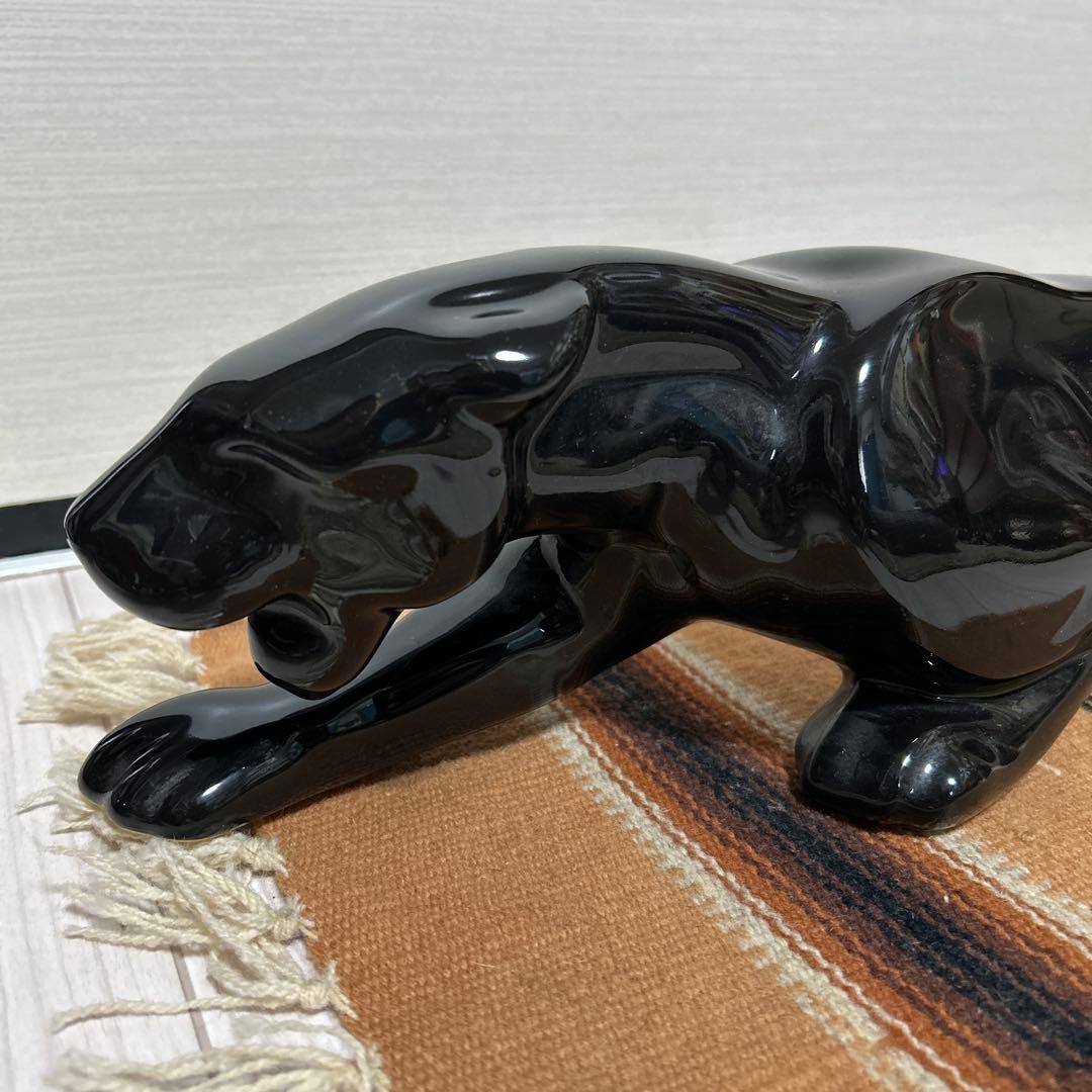 50sブラックパンサー中　ビンテージ置物　ミッドセンチュリー　アンティーク雑貨