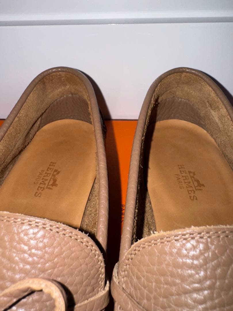 美品 エルメス HERMES シューズ ローファー モカシン カーフレザー 40
