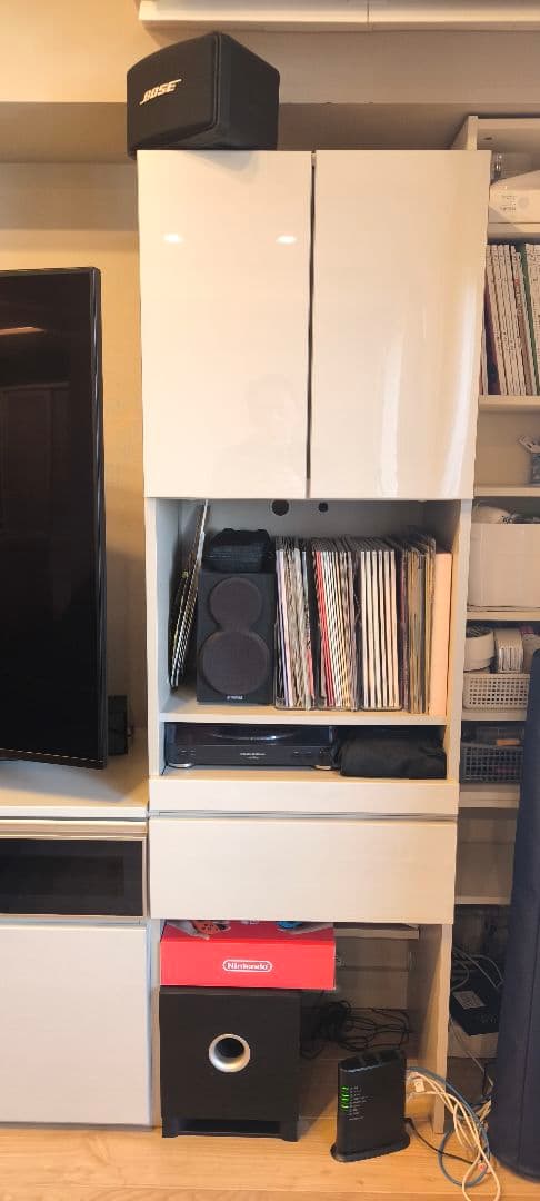 PAMOUNA パモウナ②　ラック プリンター、レコード、プレーヤー収納　送料込