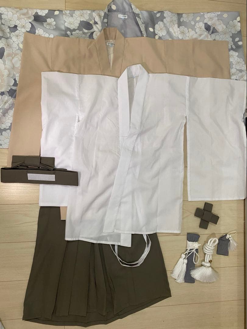 キッズ　和装お揃いコーデ　八重桜ネージュ柄　七五三