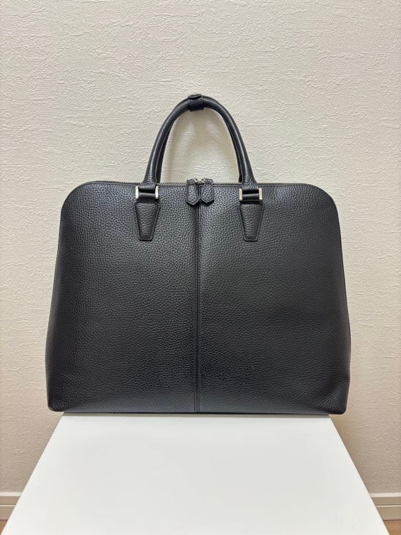 UNITED ARROWS レザー ラウンド ブリーフケース ブラック