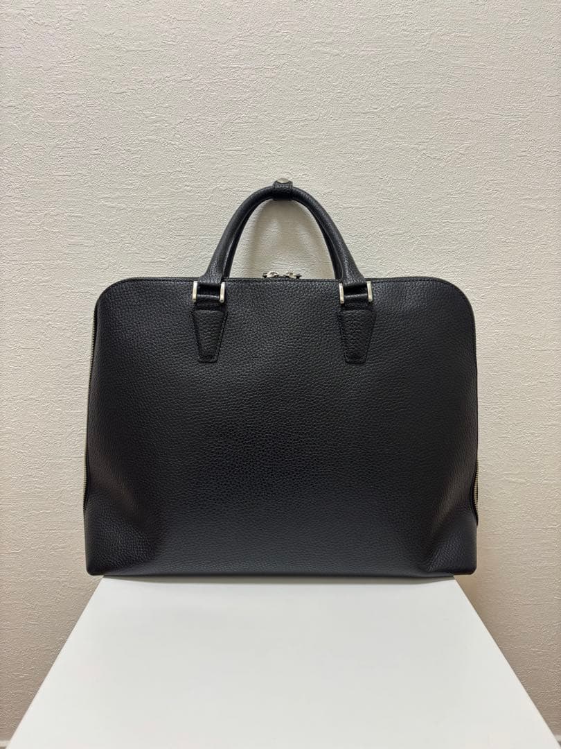 UNITED ARROWS レザー ラウンド ブリーフケース ブラック