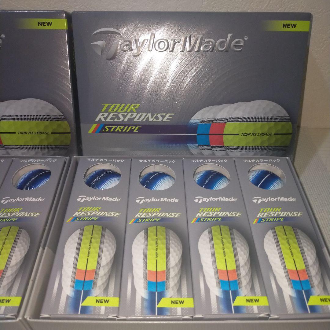 新品 TaylorMadeツアーレスポンスストライプボールネイビー2ダース24球