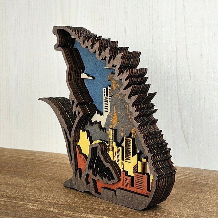 木製置物】ゴジラ恐竜★ジュラシックパーク グッズ 置き物 雑貨 オブジェ