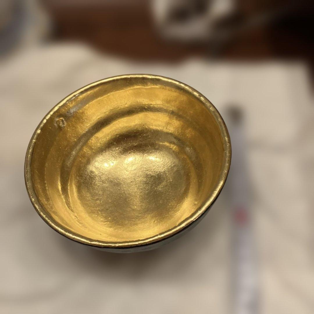 嶋台茶碗（島台茶碗）　佐々木昭楽作　金銀一双茶碗　未使用