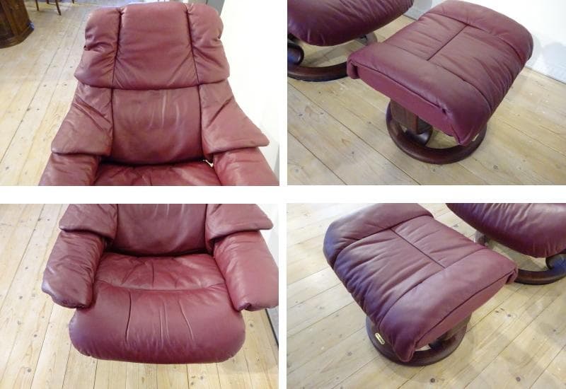 エコーネス　レノ　クラシックM　ストレスレスチェア　リクライニング　本革　北欧