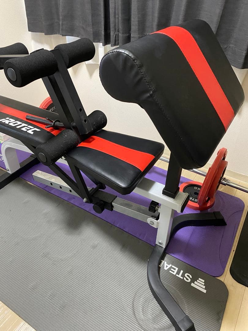 SroyIROTEC トレーニングベンチ バーベルダンベル70kgセット