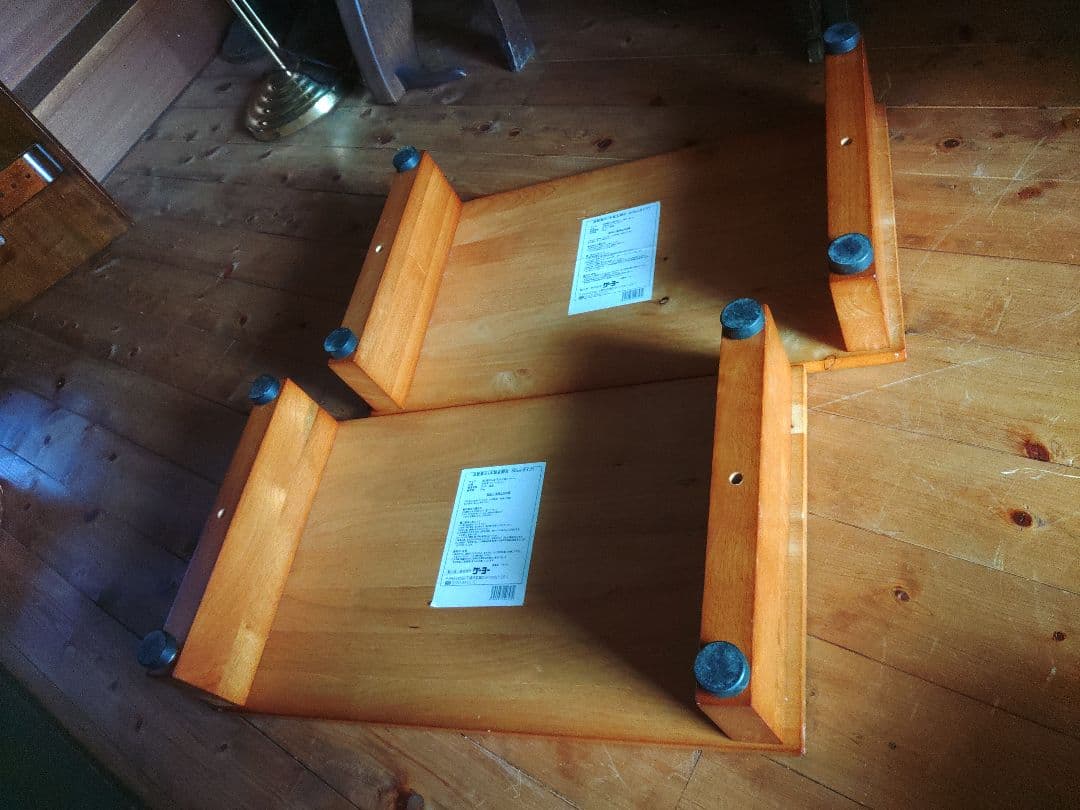 踏み台　２個　ステップ　玄関　足場　台　　　 天然木　踏台