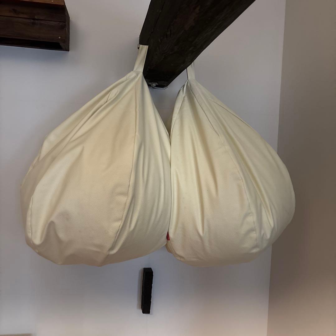 【２個】ハナロロ　オニオンクッション80L　レザーカバー　色：ベージュ