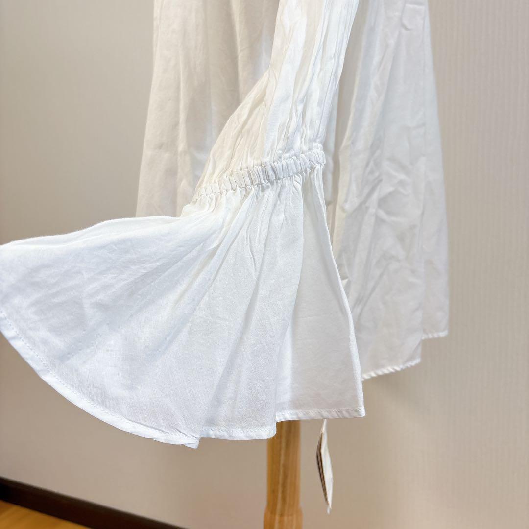 【未使用・タグ付】 スピックアンドスパン コットンボイルタックフリルブラウス