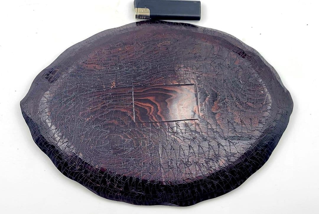 煎茶道具　時代物　葉盆　唐木　鉄刀木(たがやさん)　箱無　骨董品、美術品