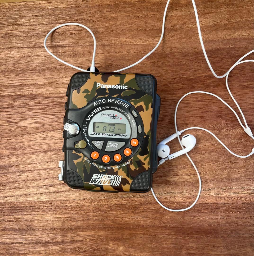 パナソニック　ショックウェーブ　RQ-SW20 迷彩　　カモ　ラジオ　平成レトロ