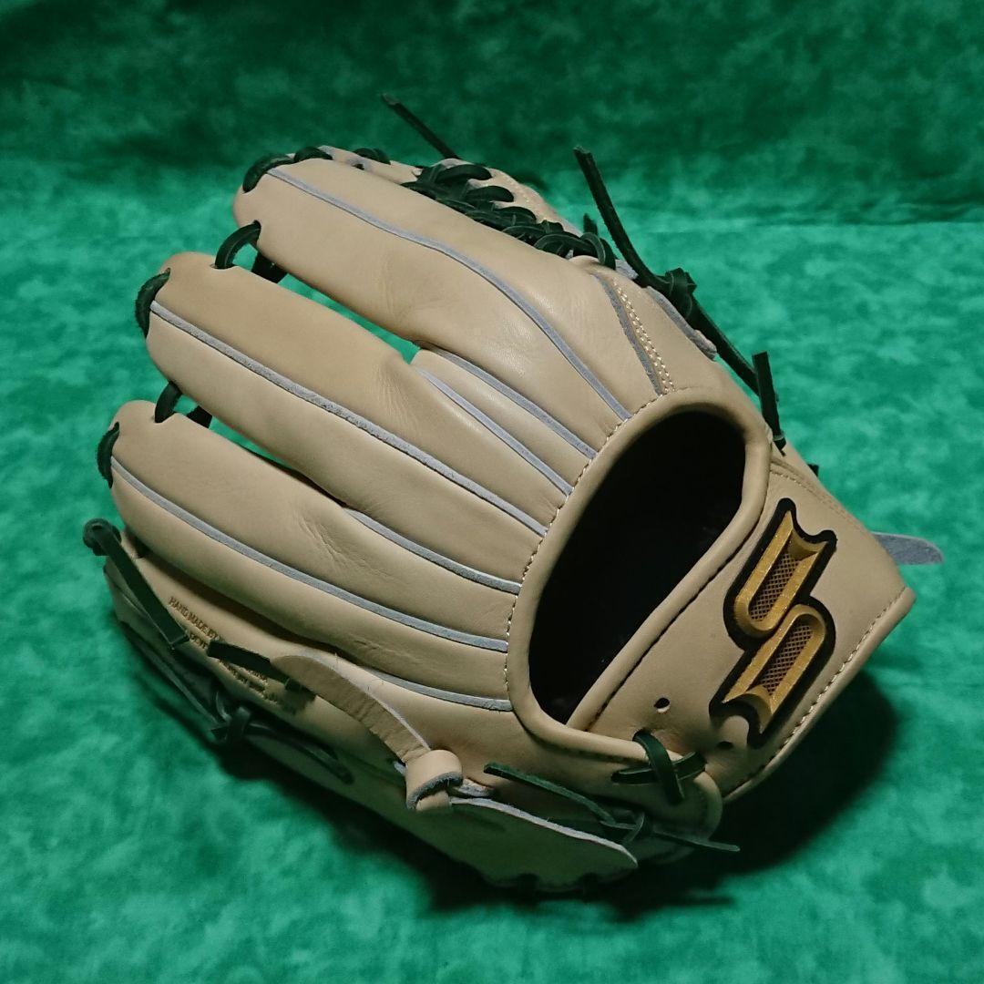 【美品】SSK 軟式オールラウンド用 プロエッジ キャメル×グリーン【754型】