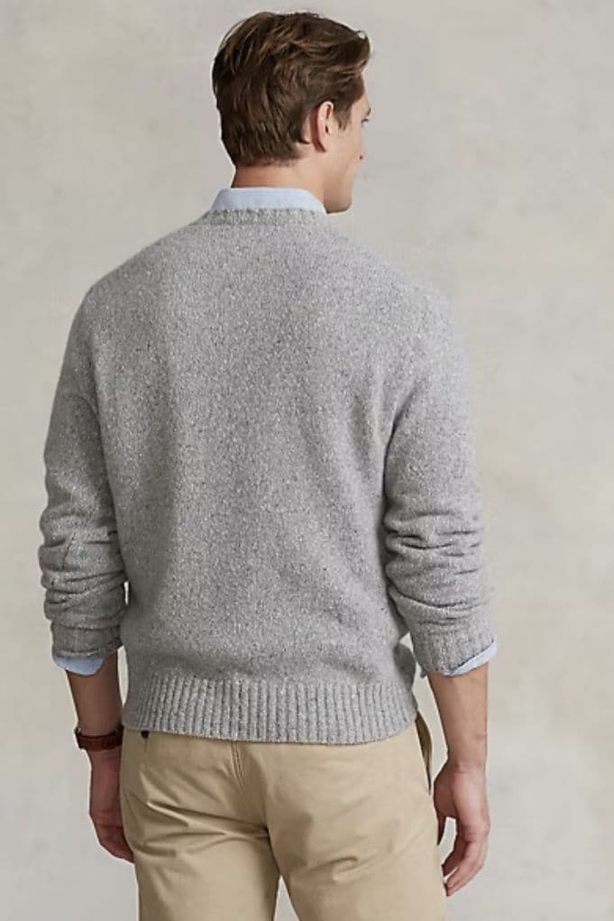 ​極美品ポロラルフローレン POLOロゴ ニット セーター グレー L 現行タグ