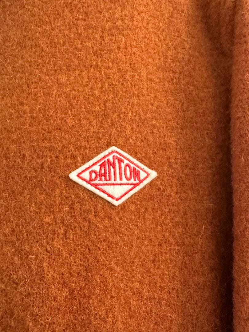 DANTON ウールノーカラーコート オレンジ