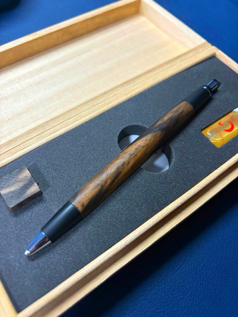 【新型 銀金具】野原工芸 特上黒柿 シャーペン シャープペンシル