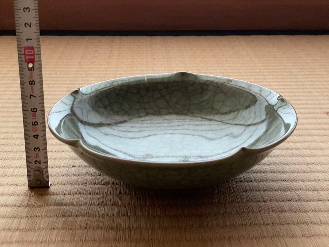 京焼　古川利男造　青瓷鉢　共箱付