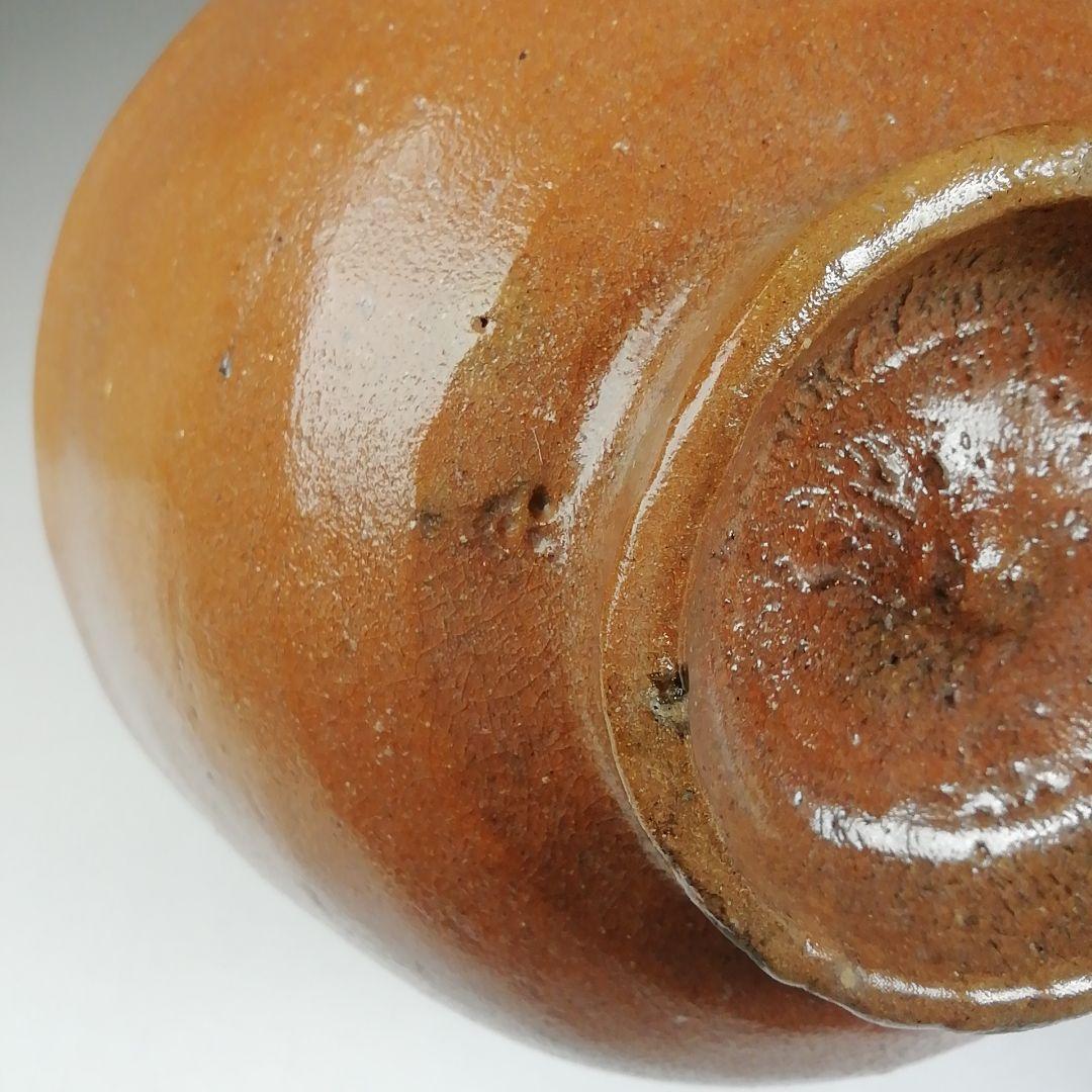 Ｗ５９　茶碗　『加賀楽　赤茶碗』『夢香山々荘　岩田正比古 作』　共箱　茶道具