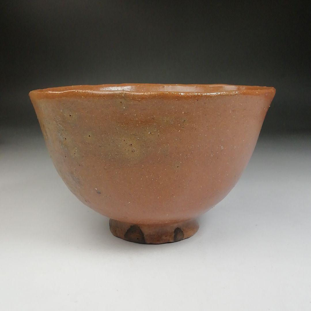 Ｗ５９　茶碗　『加賀楽　赤茶碗』『夢香山々荘　岩田正比古 作』　共箱　茶道具