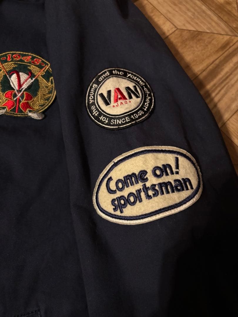 VAN JAC ヴァン スイングトップ L ネイビー ワッペン 1948