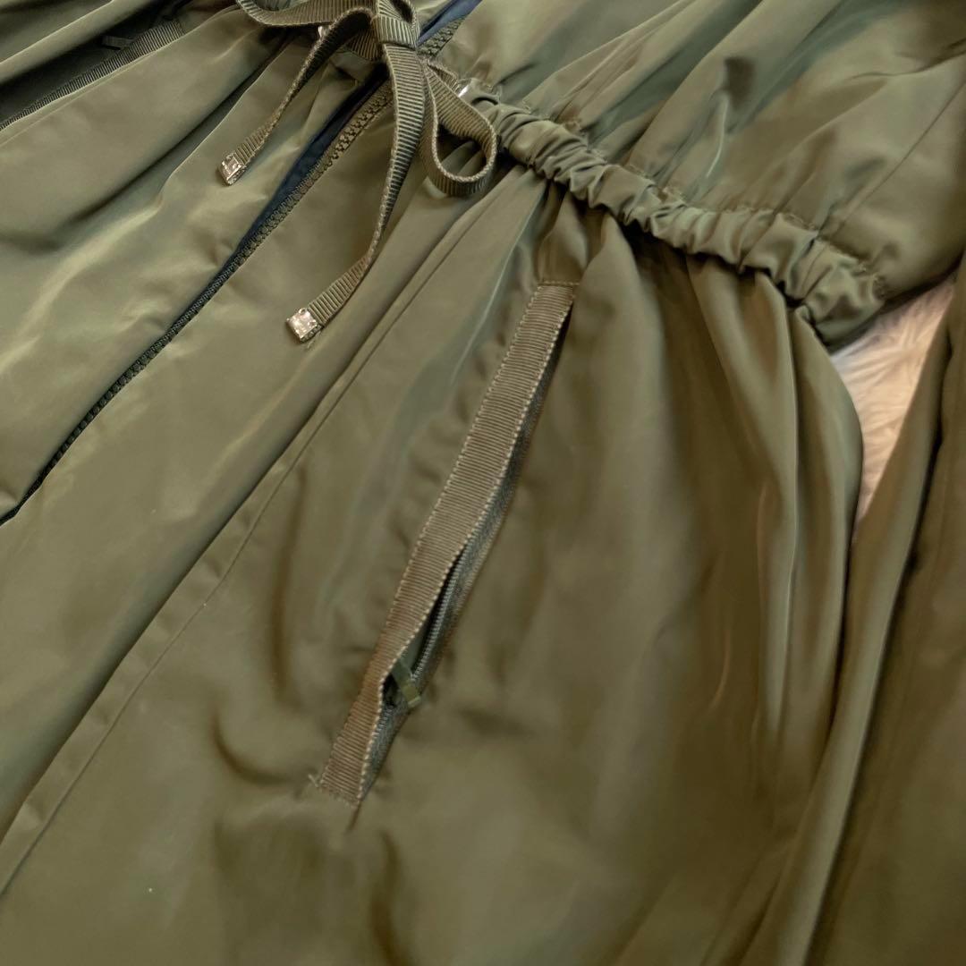 美品・鑑定済★モンクレール　TUILE モッズコート　レディース　カーキ　0