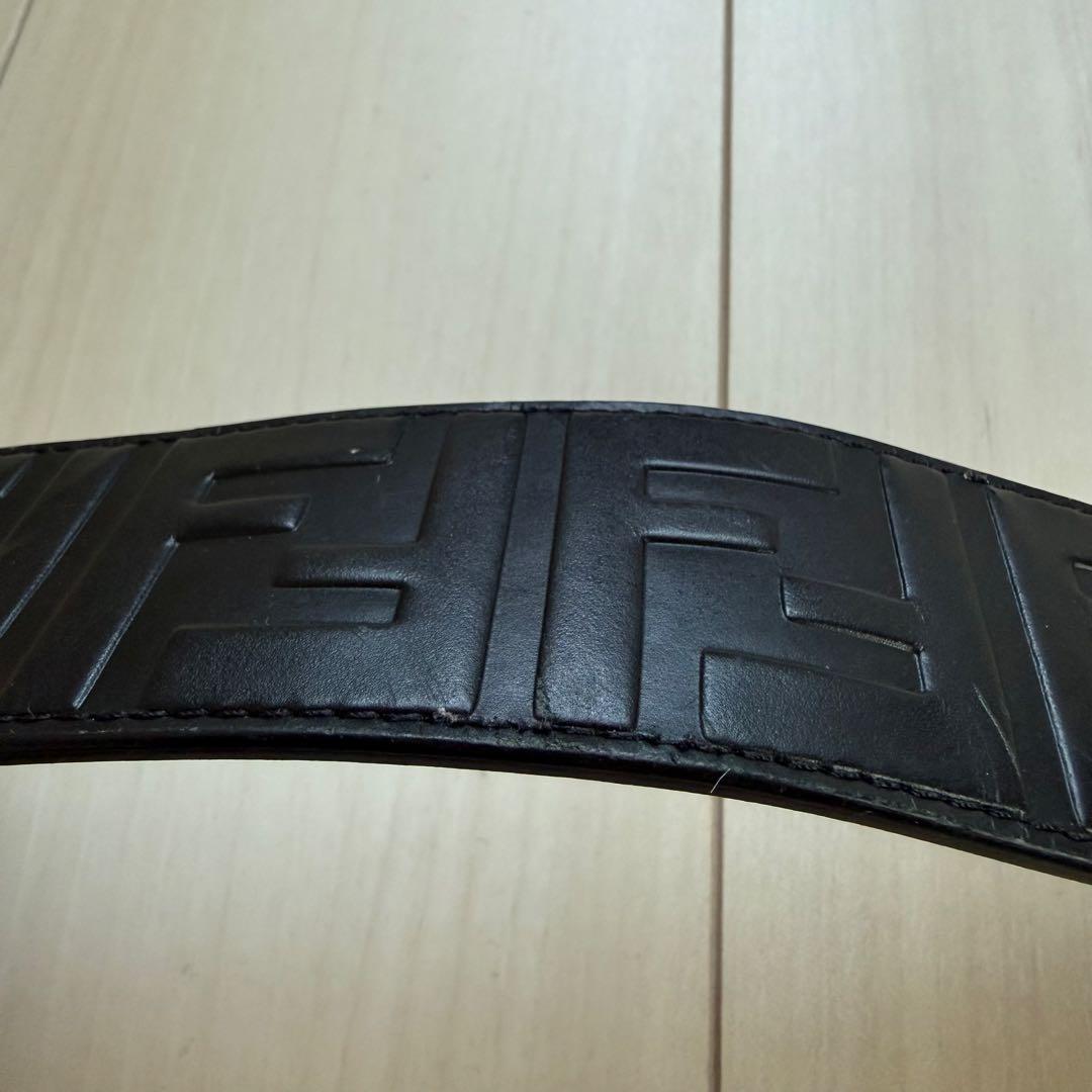 正規品　FENDI フェンディ FFロゴ バックル ベルト ブラック レザー