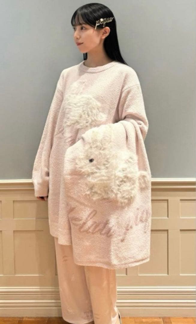 ジェラートピケ ラビットモコブランケット ピンク