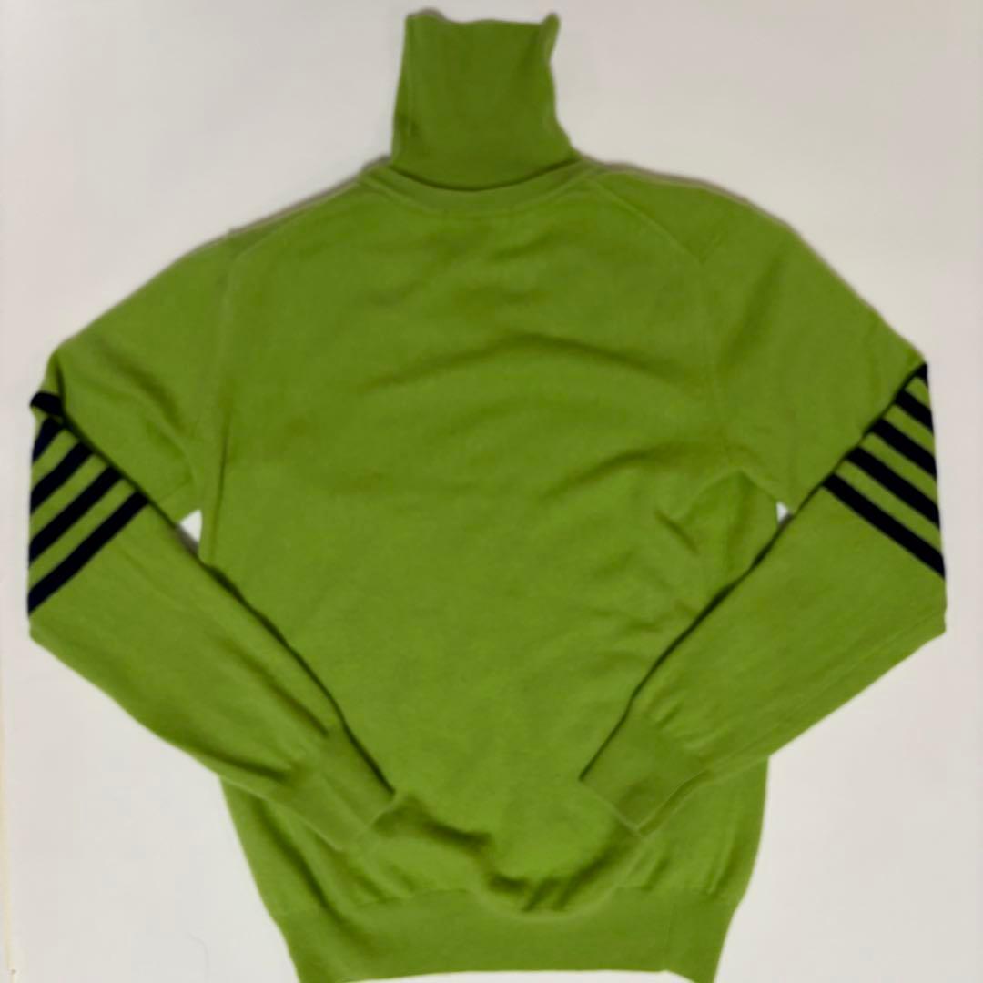 マークアンドロナ カシミヤ100％ タートルネックニット グリーン 46 ゴルフ