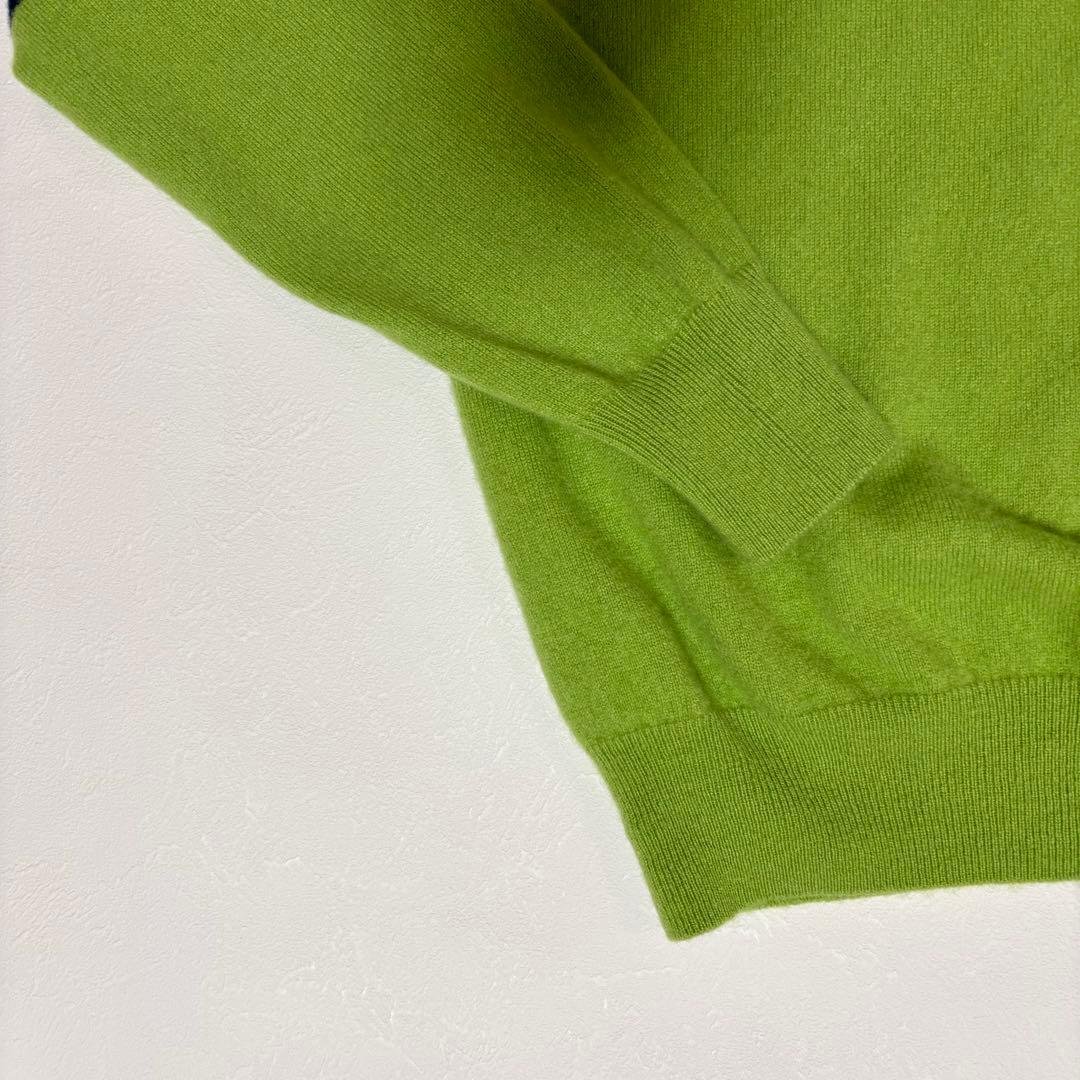 マークアンドロナ カシミヤ100％ タートルネックニット グリーン 46 ゴルフ