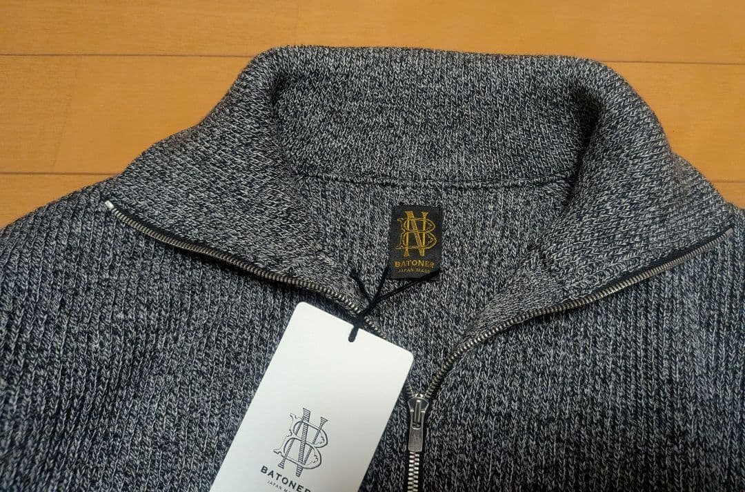 トップス 25AW BATONER SOLID WOOL RIB HALF ZIP