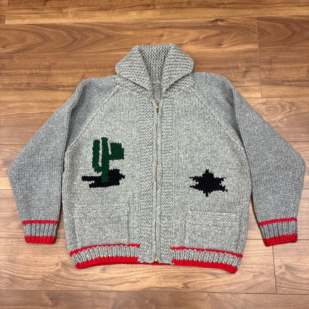 50s〜60s ビンテージ カウチン カウボーイ柄 Lサイズ