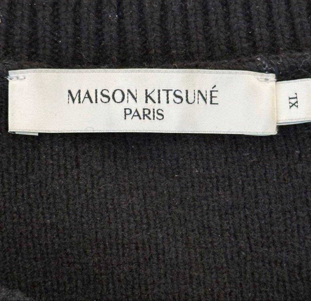 MAISON KITSUNÉ 黒 オーバーサイズクルーネックセーター